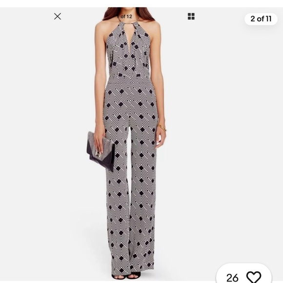 Diane Von Furstenberg 'Ireland' Jumpsuit - Black & White, Size 0 - Picture 6 of 8
